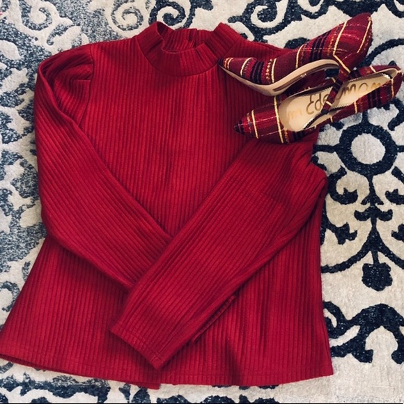 Tops - NEW mock neck button up sweater holiday party